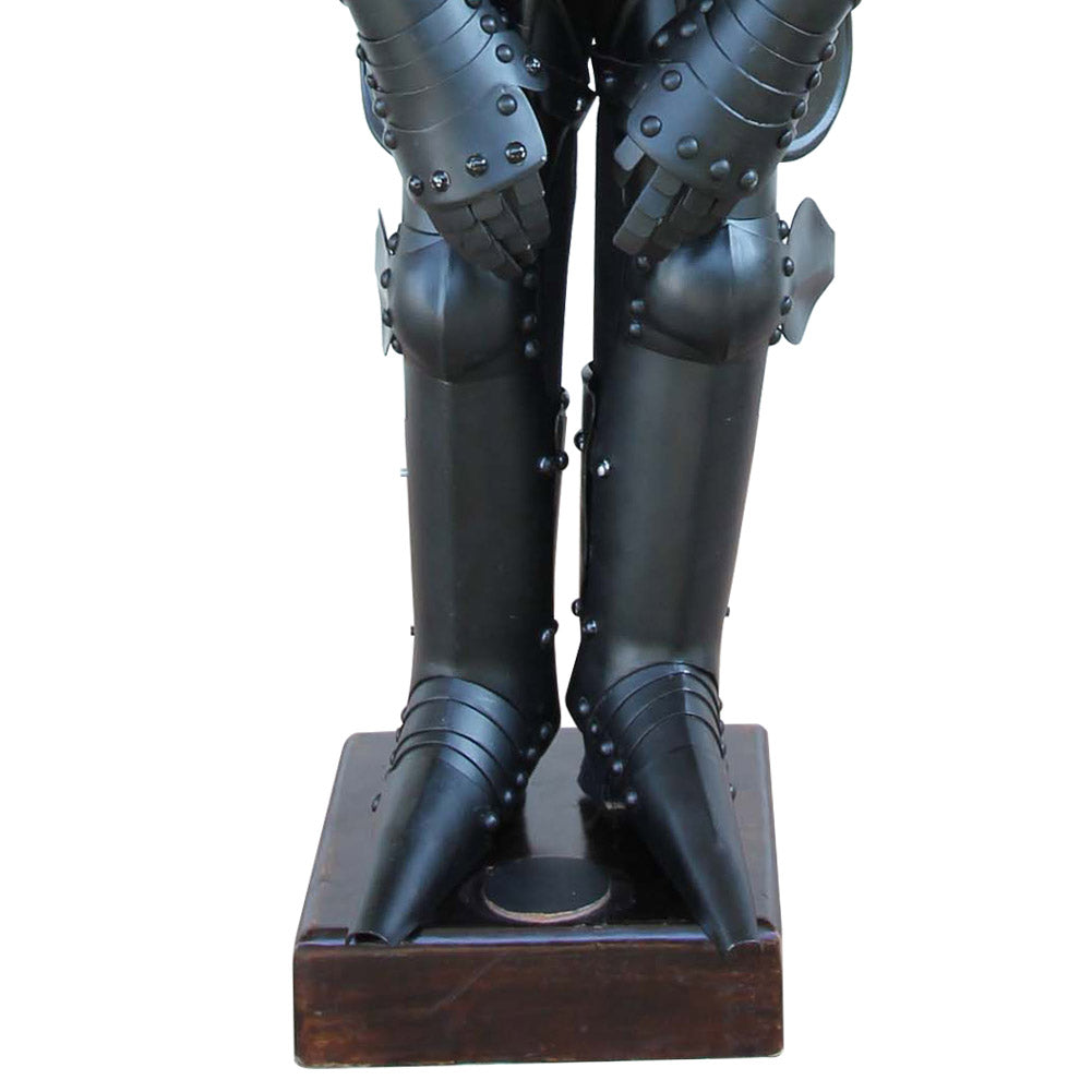 Medieval Mini Black Knight 14th Century Statute