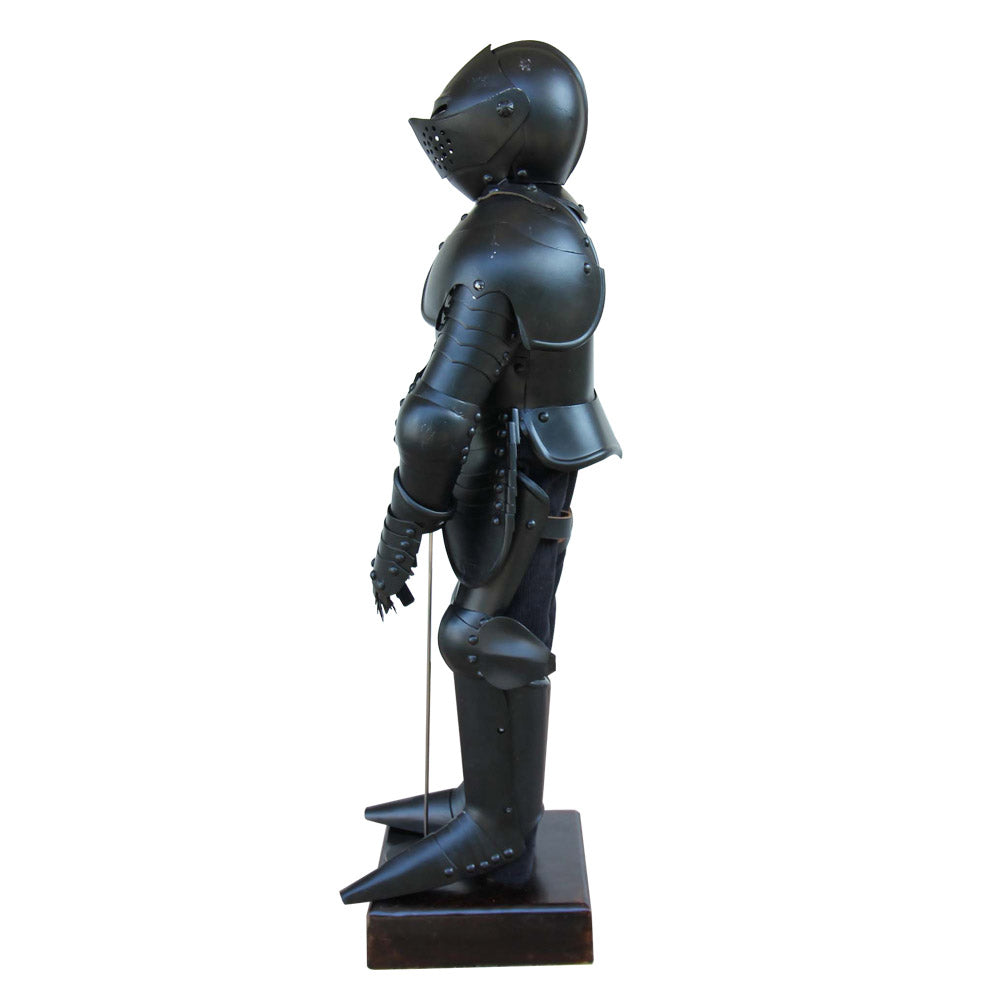 Medieval Mini Black Knight 14th Century Statute