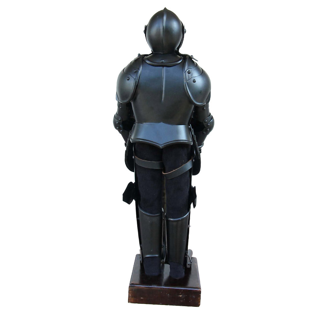 Medieval Mini Black Knight 14th Century Statute