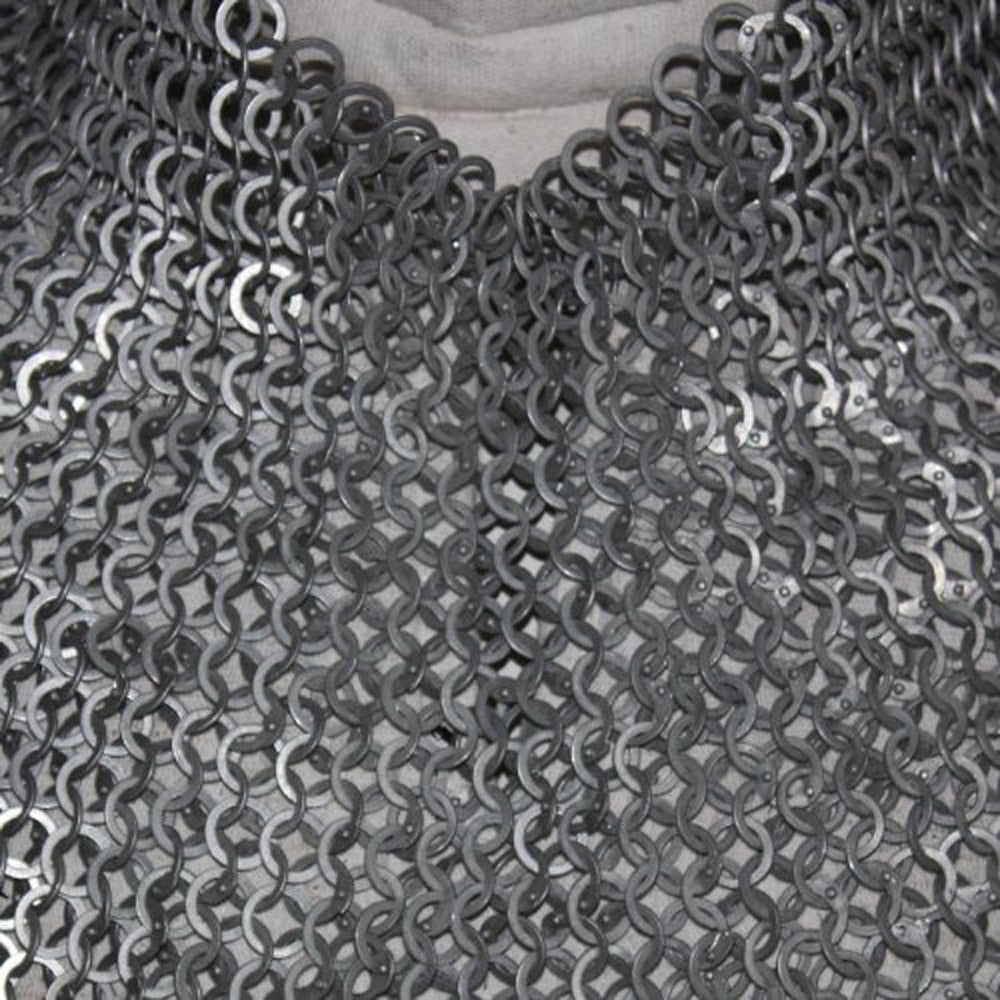 Medieval Knight Flat Ring Rivet Chain Mail Coif