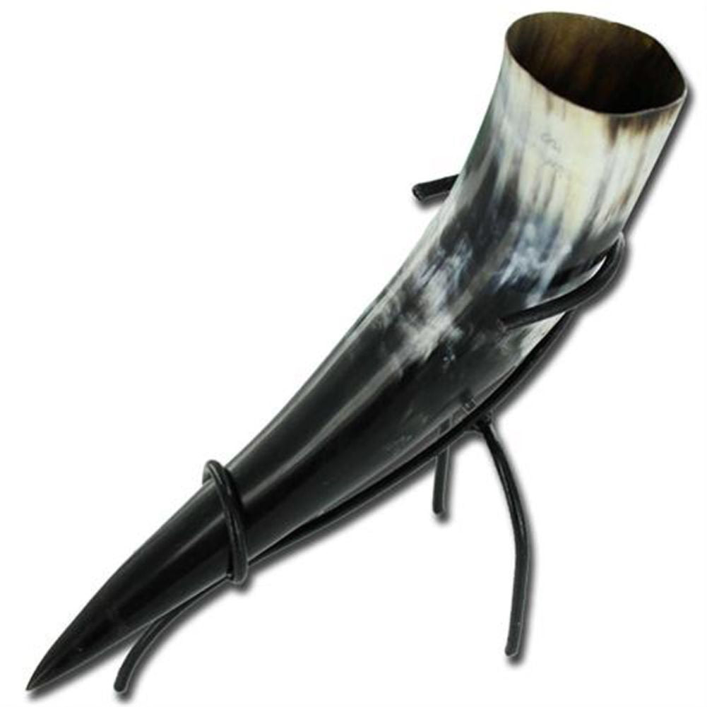 Medieval Viking Norwegian Drinking Horn & Stand