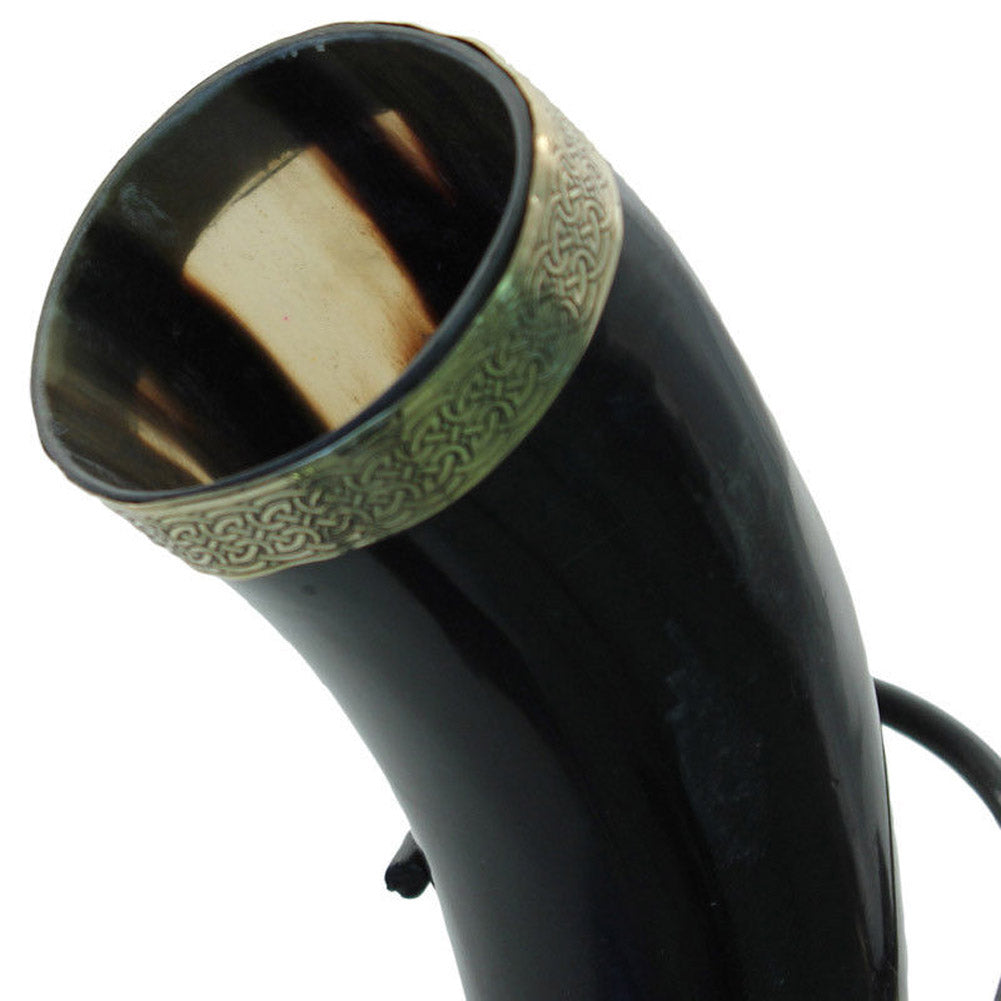 Brass Adorned Medieval Drinking Horn