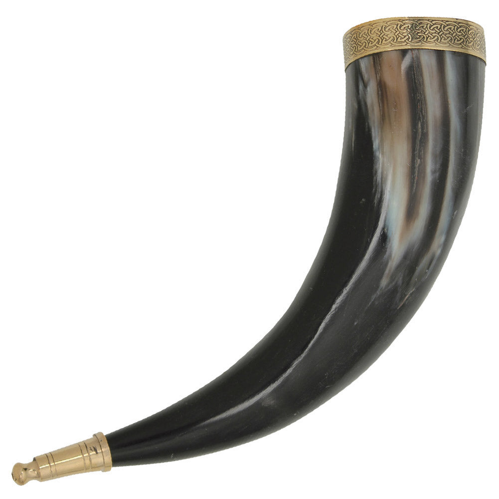 Brass Adorned Viking Drinking Horn