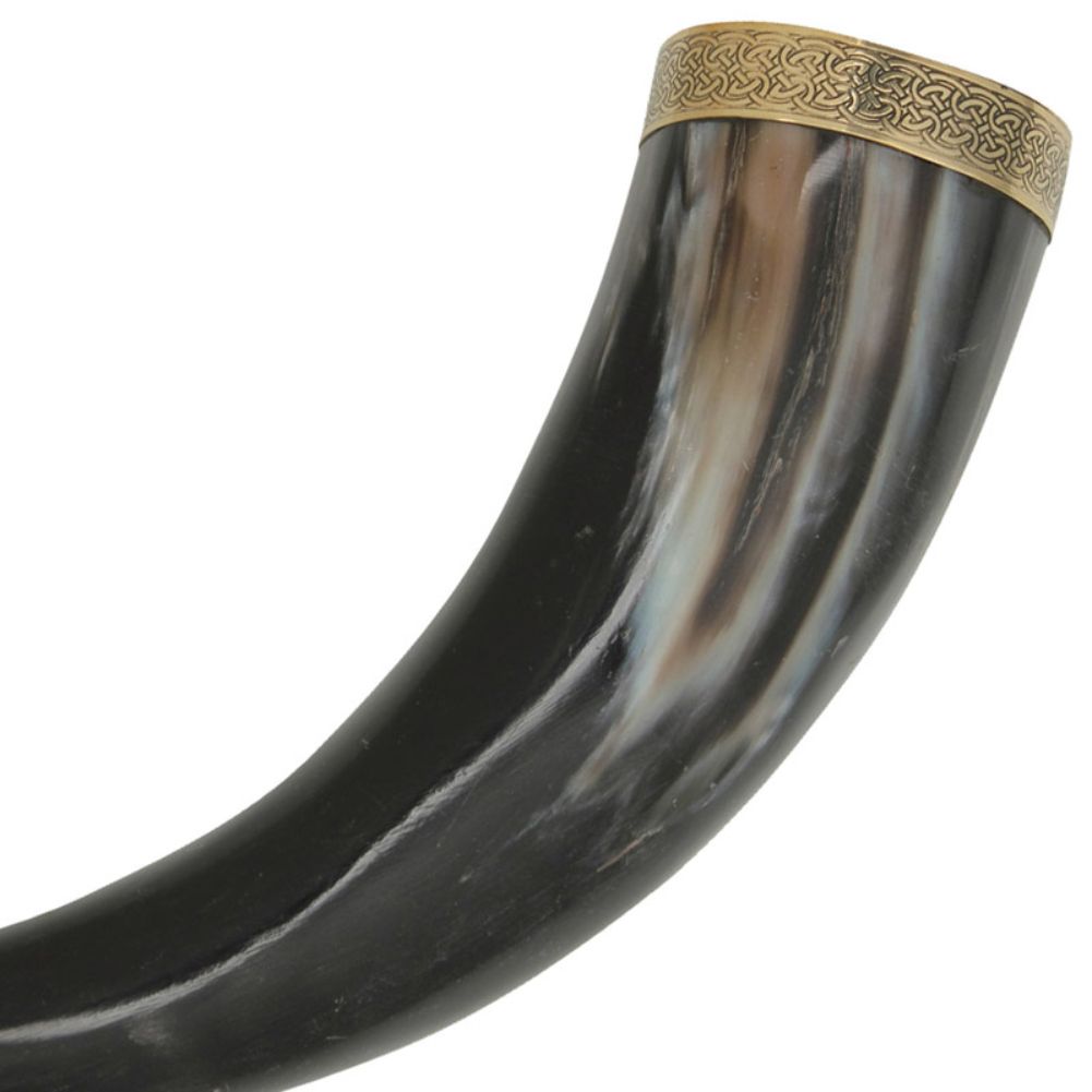 Brass Adorned Viking Drinking Horn