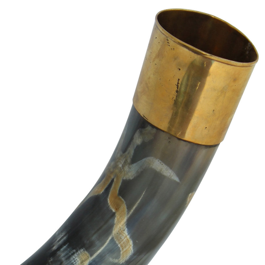 Brass Earth Essence Drinking Cow Horn