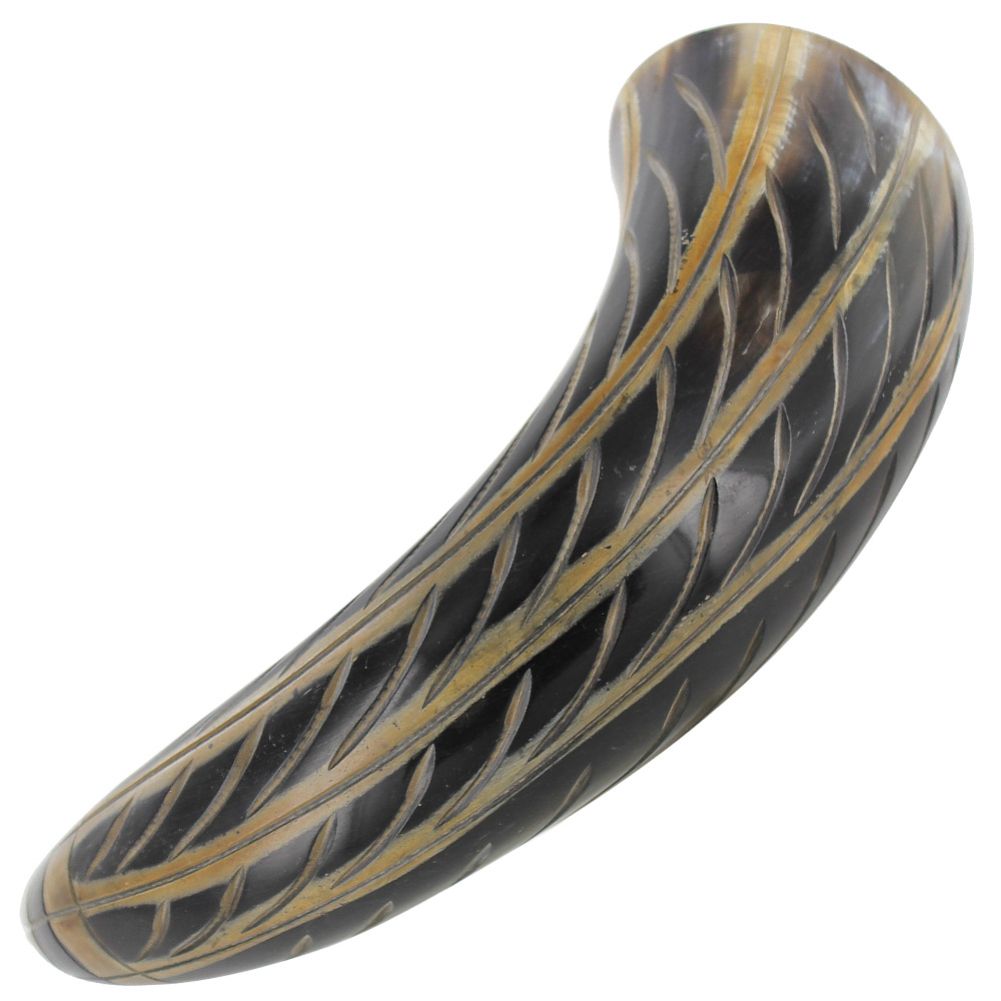 Bountiful Sustenance Hand Carved Drinking Horn