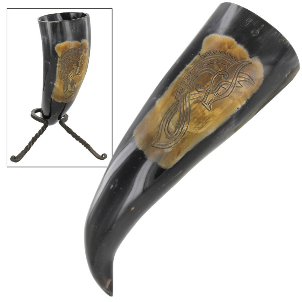 Norse Firedrake Drinking Horn