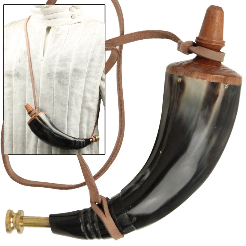 Colonial Powder Horn w- Brass Screw