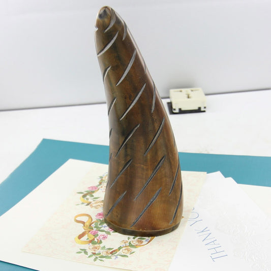 Natural Carved Cow Horn Paperweight