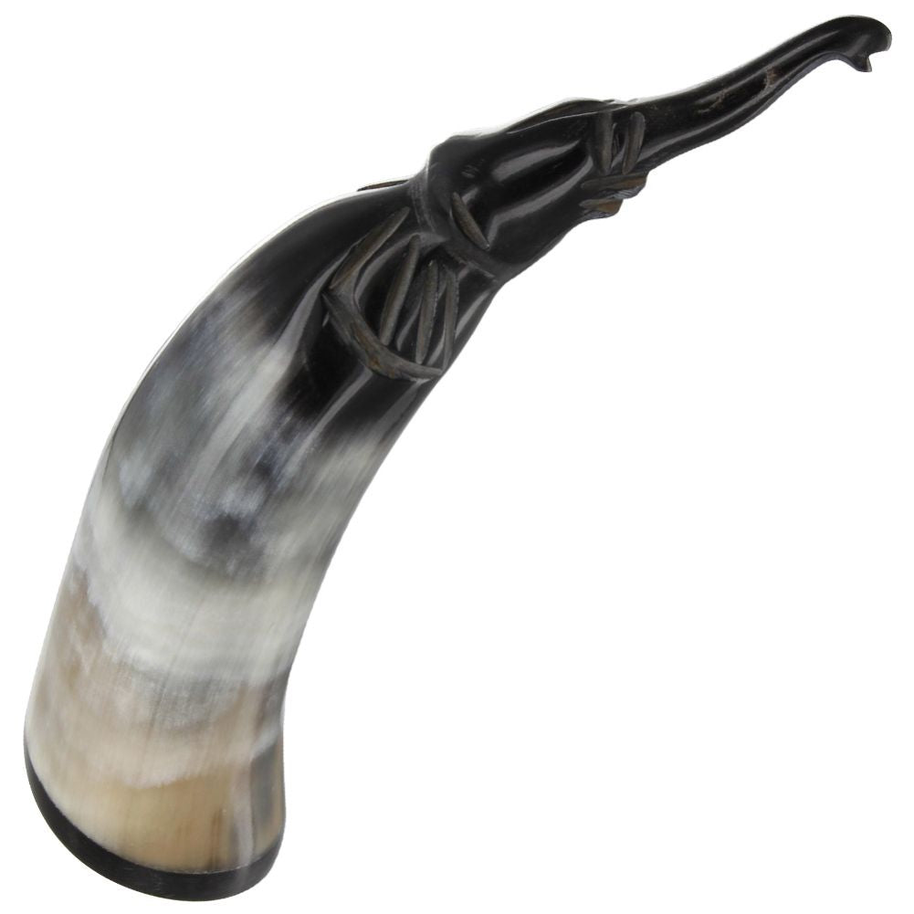 Royal African Elephant Cow Horn Statue Paperweight