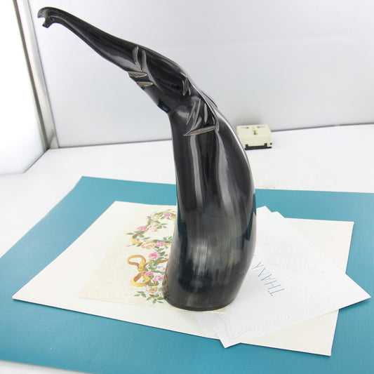 Royal African Elephant Cow Horn Statue Paperweight