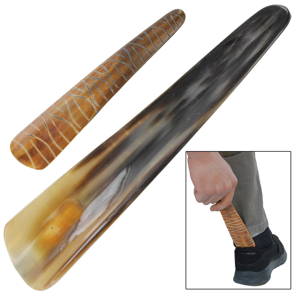 Western Pride Engraved Cow Horn Shoe Horn