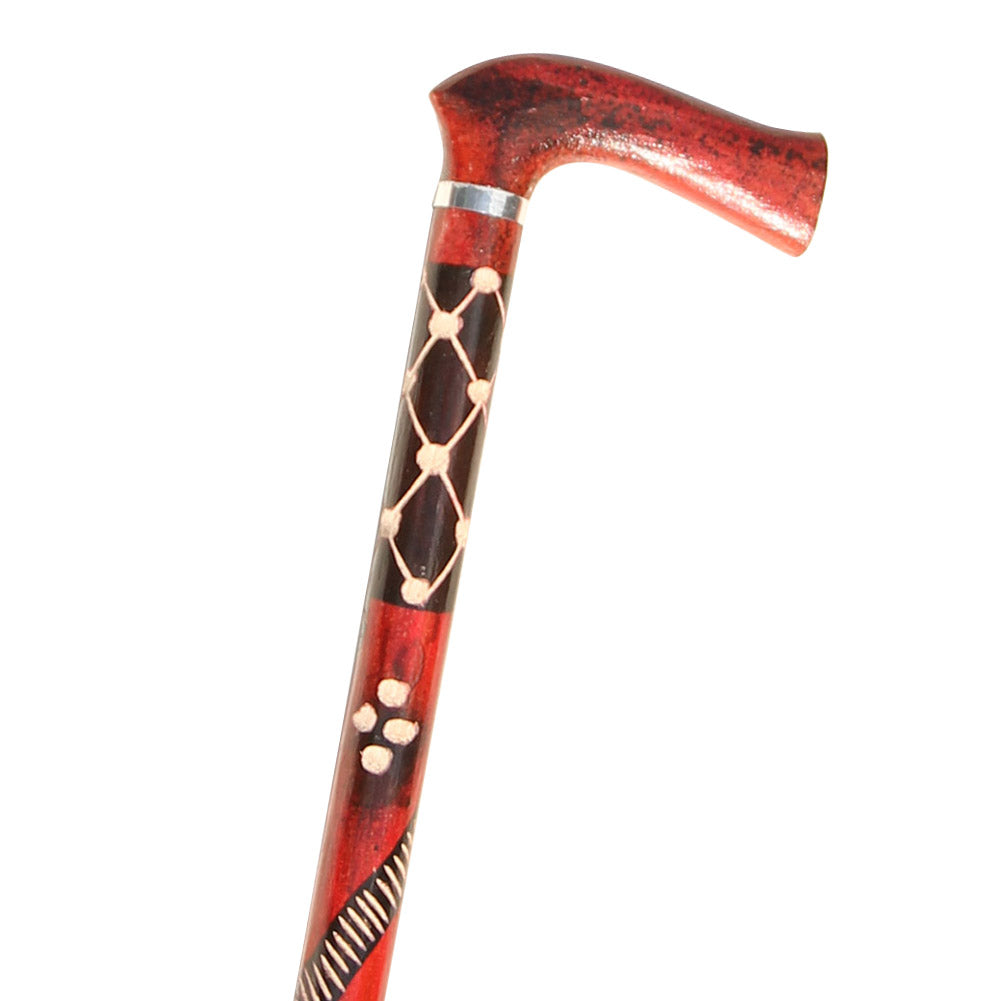 Handcrafted Eucalyptus Tribal Wars Walking Cane