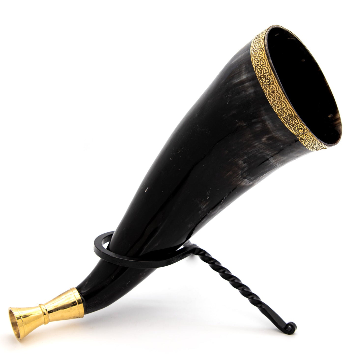 Roaring Thunderclap Viking Gjallarhorn Blowing Horn W/ Brass Detailing