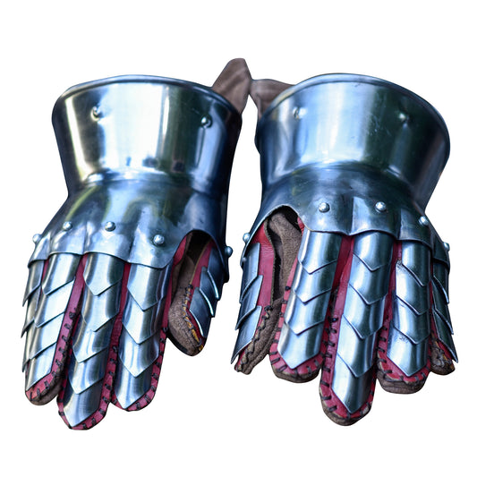 Dragon Hunter Medieval Steel Practice Gauntlets Leather Gloves Included