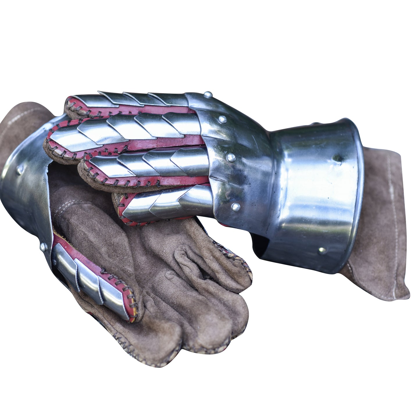 Dragon Hunter Medieval Steel Practice Gauntlets Leather Gloves Included