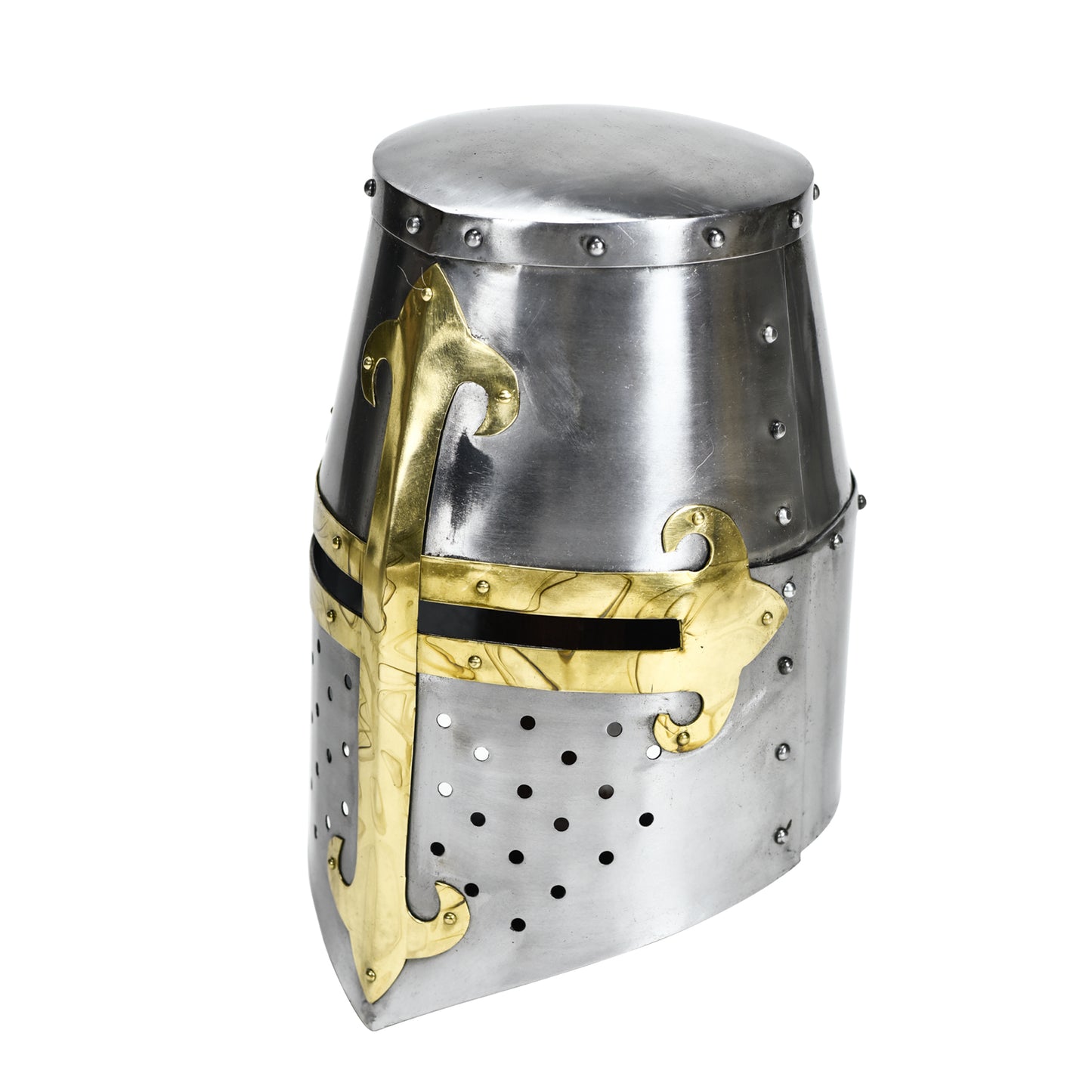 Knights Templar Brass Trimmed Crusader Practice Helmet Without Liner