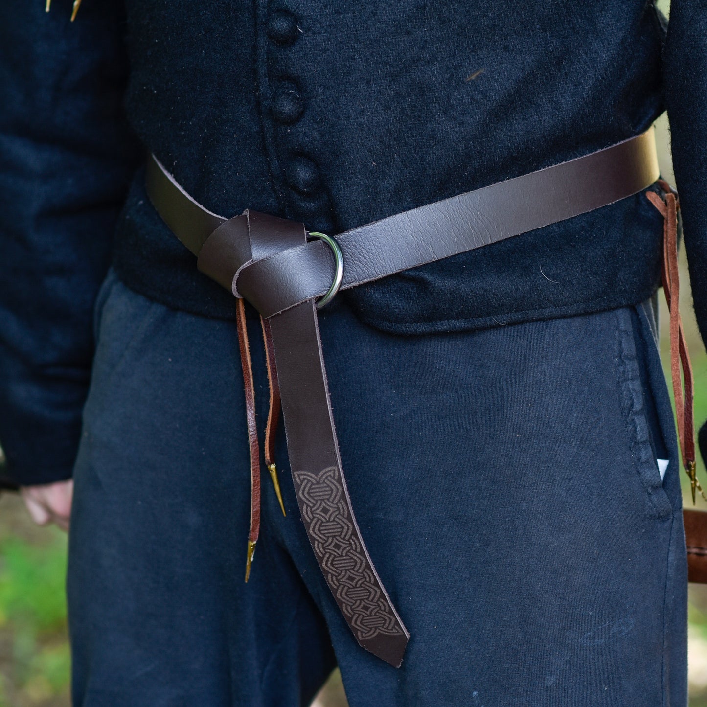 Handmade Leather Farmers Weave Viking Belt Brown