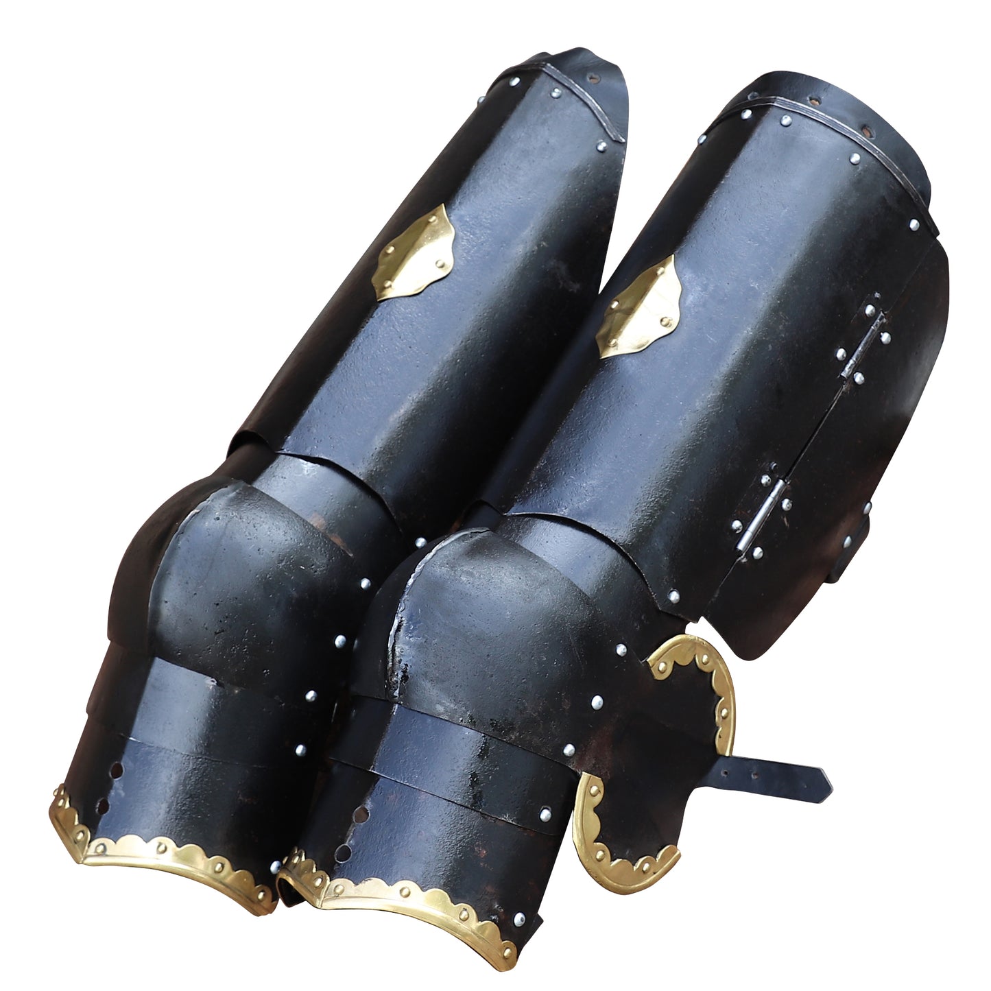 Armory Replicas ™ The Cursed Black Knight Functional Medieval Leg Armor