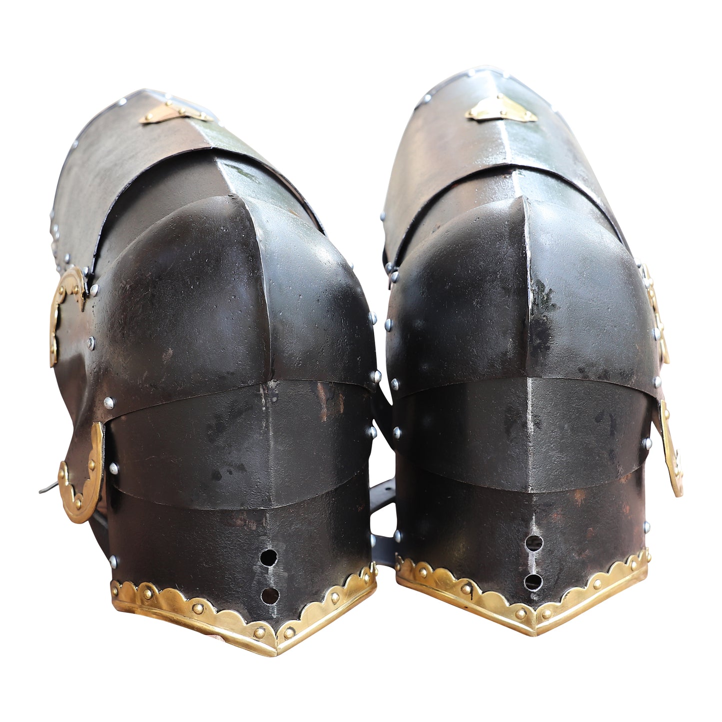 Armory Replicas ™ The Cursed Black Knight Functional Medieval Leg Armor