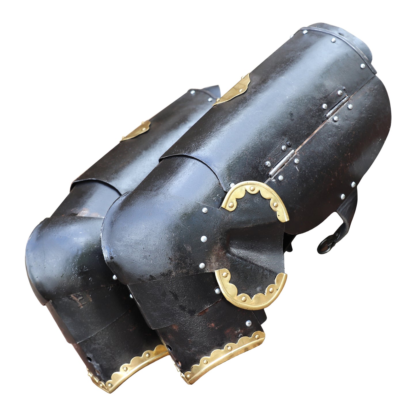 Armory Replicas ™ The Cursed Black Knight Functional Medieval Leg Armor