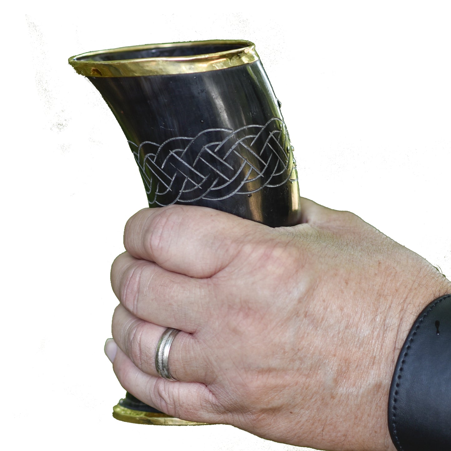 The Hooded Raven ™ Ceremonial Viking Drinking Horn Cup Canvas Bag Included