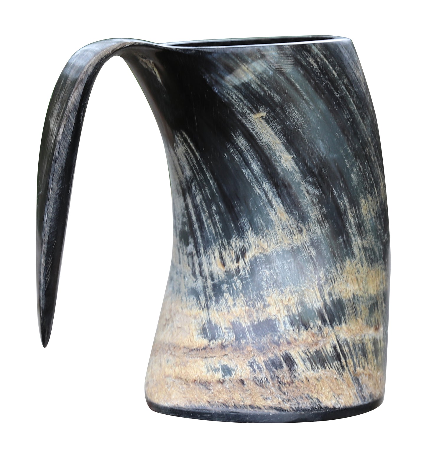 The Hooded Raven  Distressed Raider Large Viking Drinking Horn Tankard Mug [L]