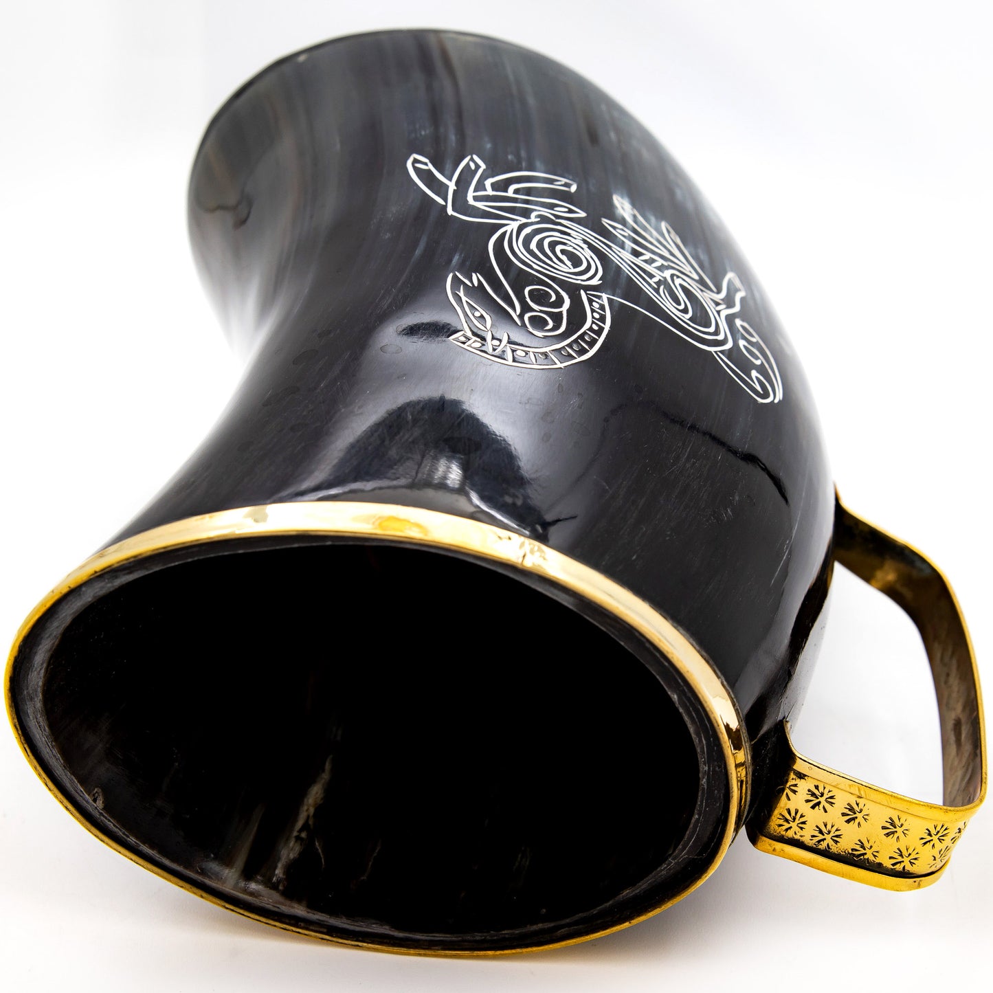 Realm Wanderlust Brass Rimmed Viking Norse Sleipnir Horn Mug