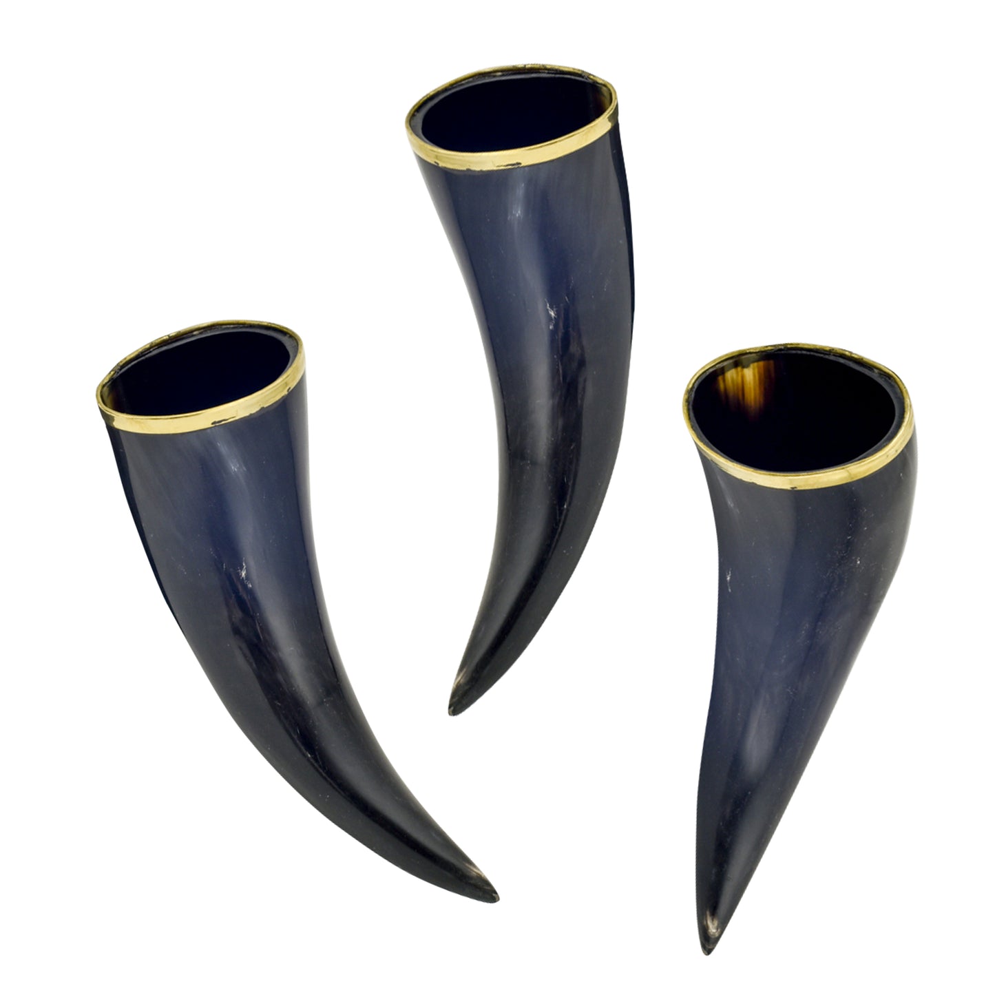 The Hooded Raven ™ 3-Piece Drinking Horn Shot Set Canvas Bag Carrier Included