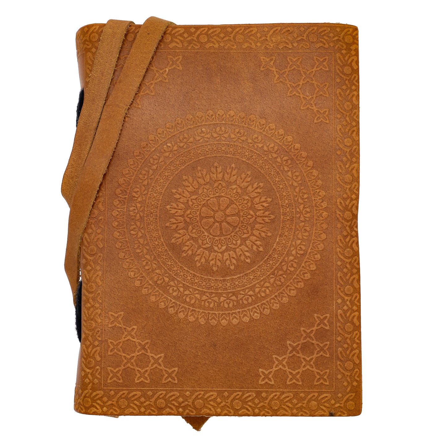 Design Calling Embossed Floral Mandala Hand Crafted Writing Drawing Leather Notebook Sketchbook Diary Journal