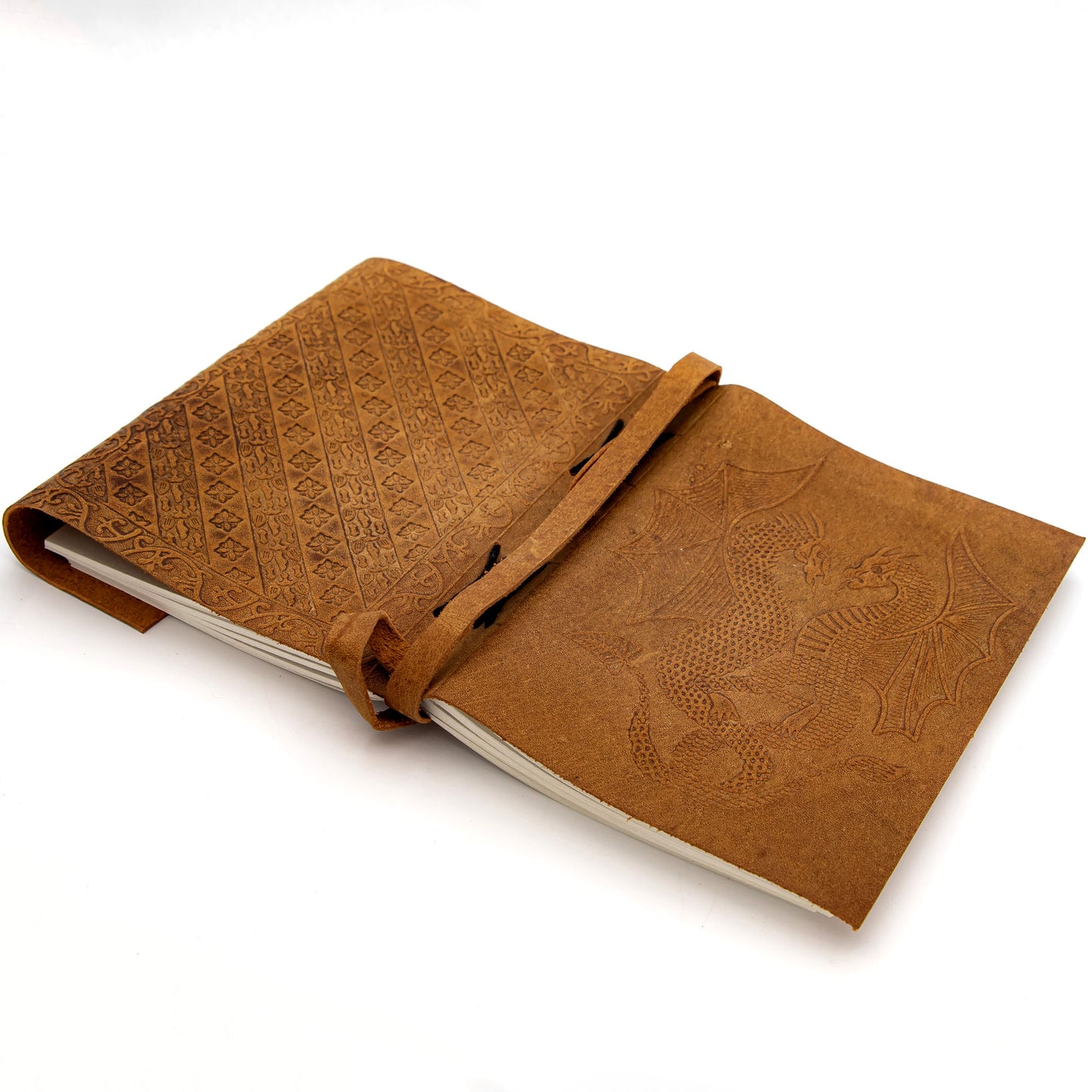 Old-fashioned Cursive Embossed Leather-Bound Journal Choice of Design