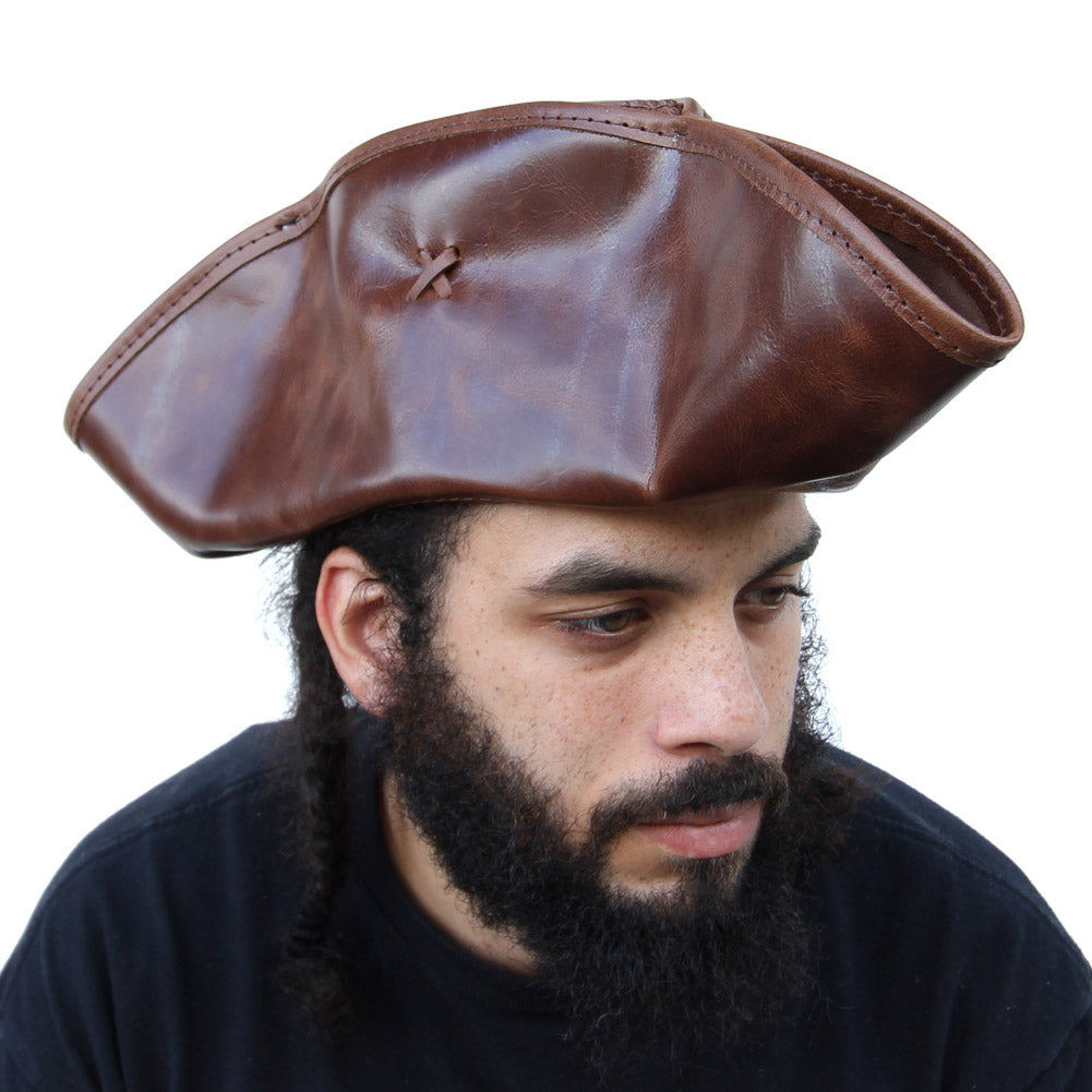 Real Leather Handmade Tricorn Pirate Hat