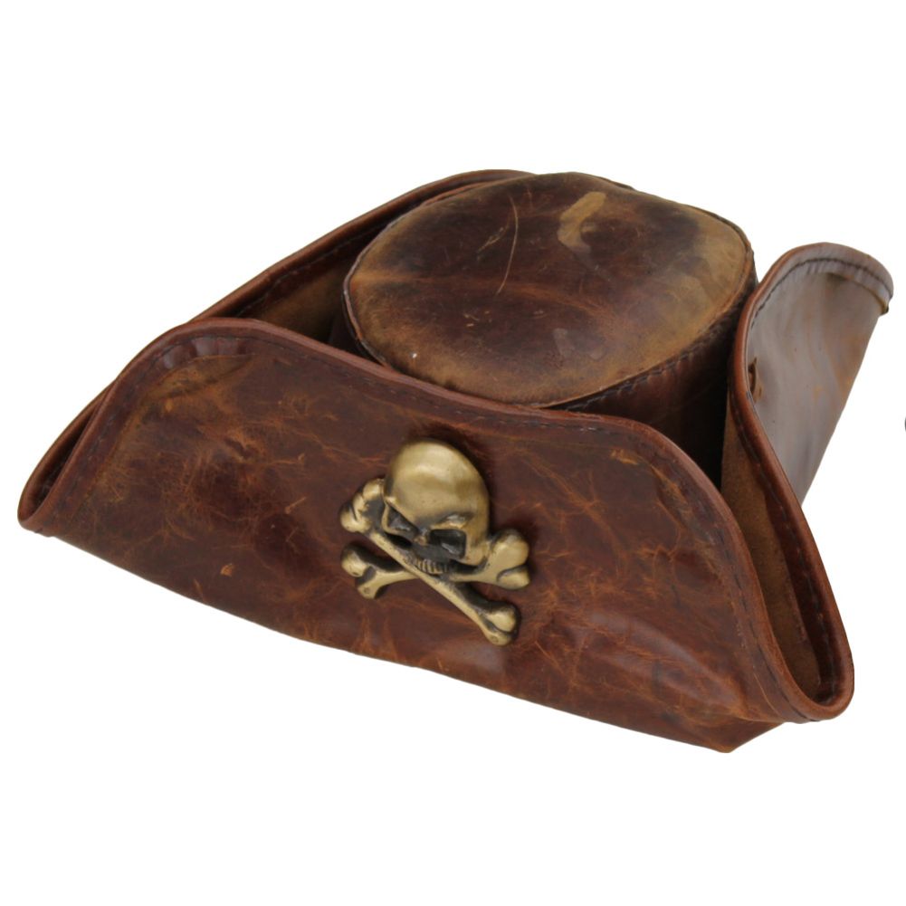 Skull & Crossbones Pirate Hat Handmade Real Leather