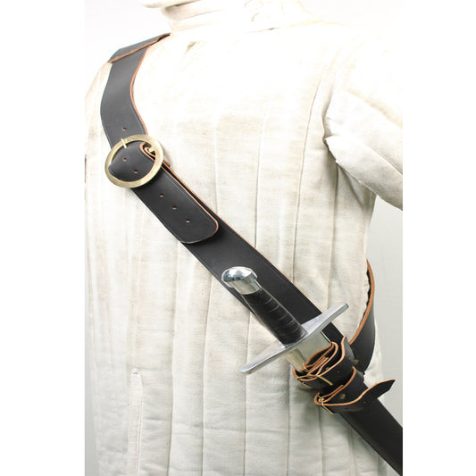 Leather Right Handed European Baldric Black Belt