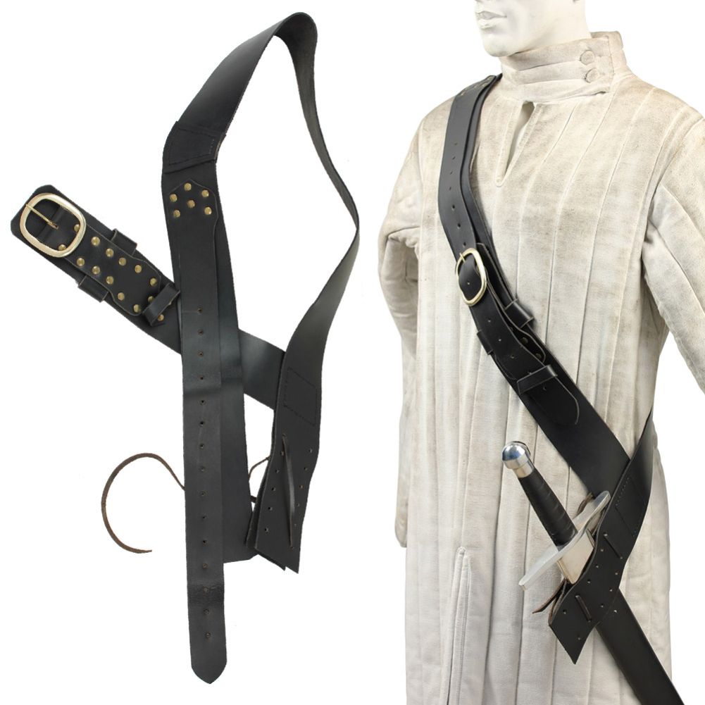 Queens Guard Medieval Baldric Belt Black