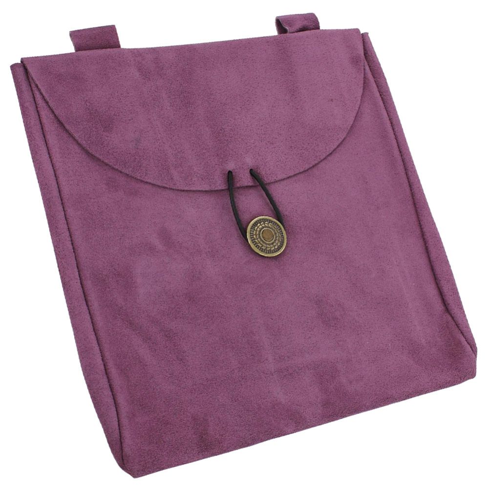 Touch of Royalty Medieval Purple Suede Leather Renaissance Style Belt Pouch Bag