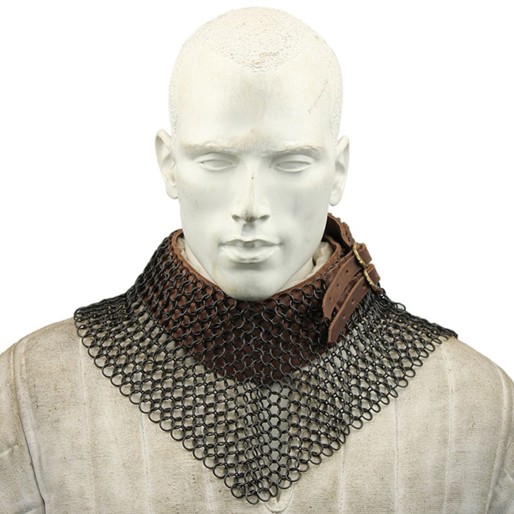 Blackened Chainmail Bishops Mantle Collar Armor