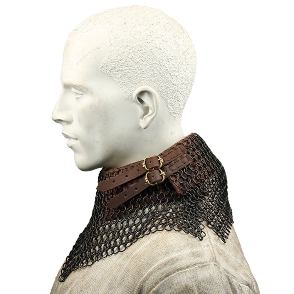 Blackened Chainmail Bishops Mantle Collar Armor