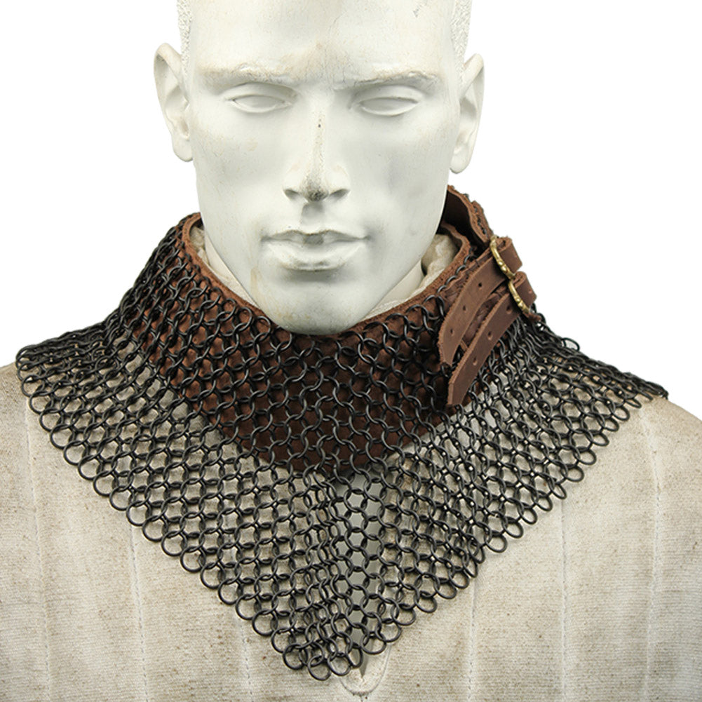 Blackened Chainmail Bishops Mantle Collar Armor