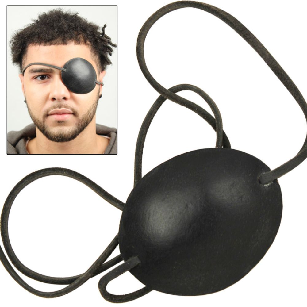 Pirate Captain Leather Eye Patch Black