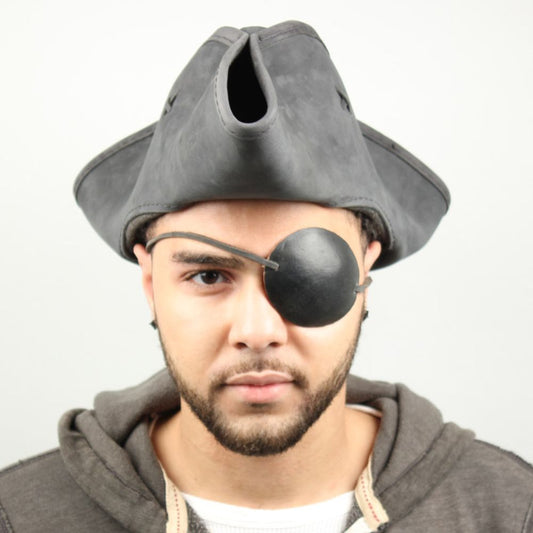 Pirate Captain Leather Eye Patch Black