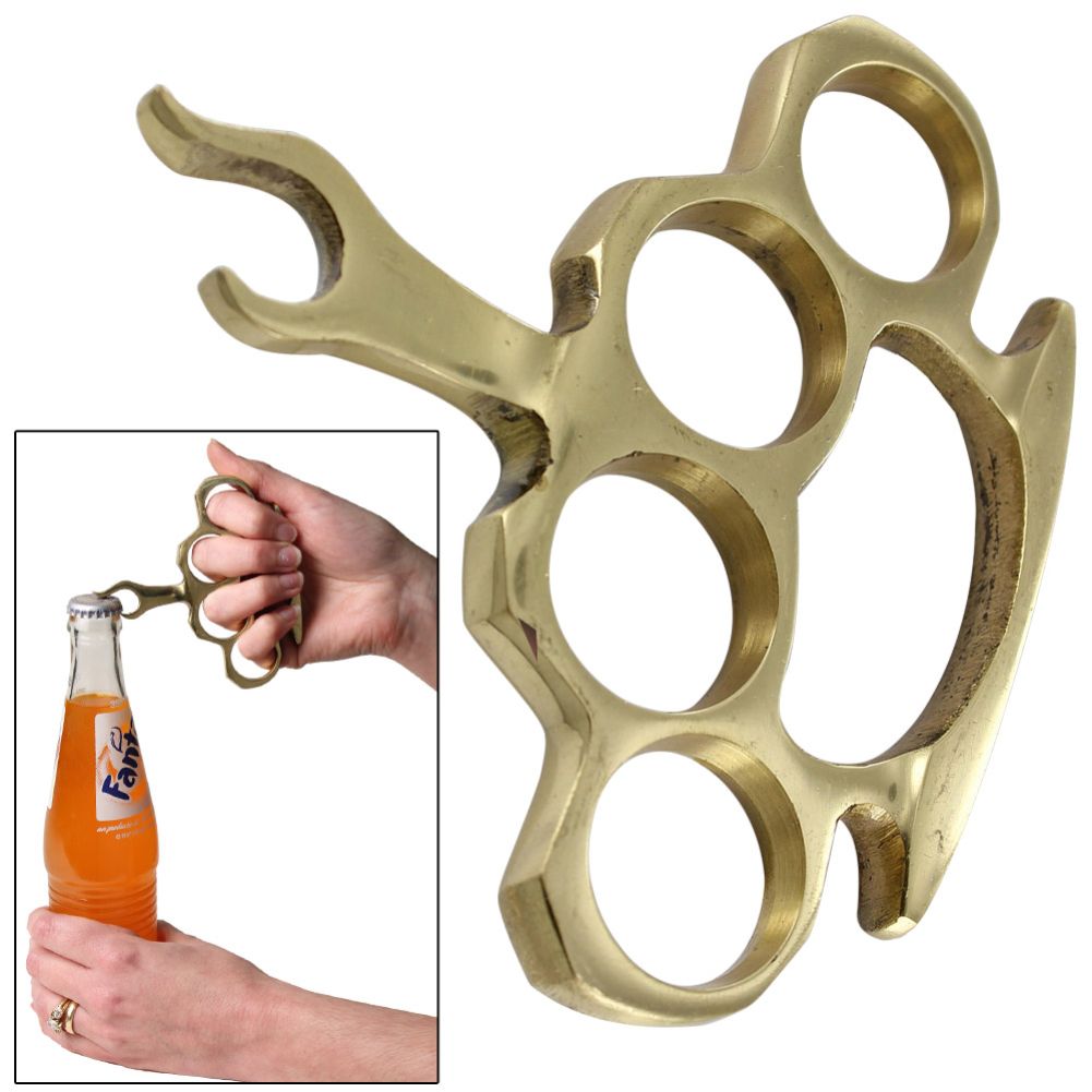 Liquid Courage Brass Knuckle Bottle Opener