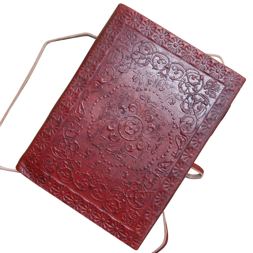 Medieval Renaissance Flower Leather Handmade Diary