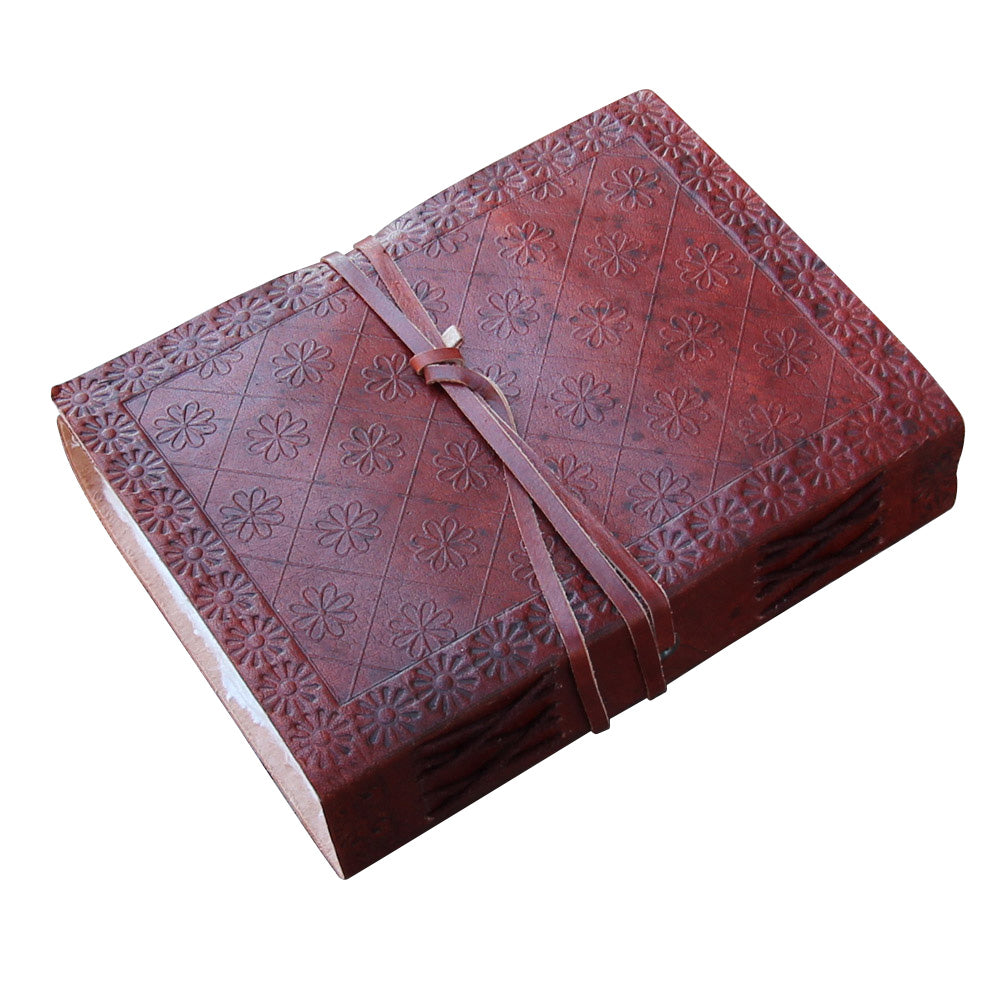 Medieval Renaissance Flower Leather Handmade Diary