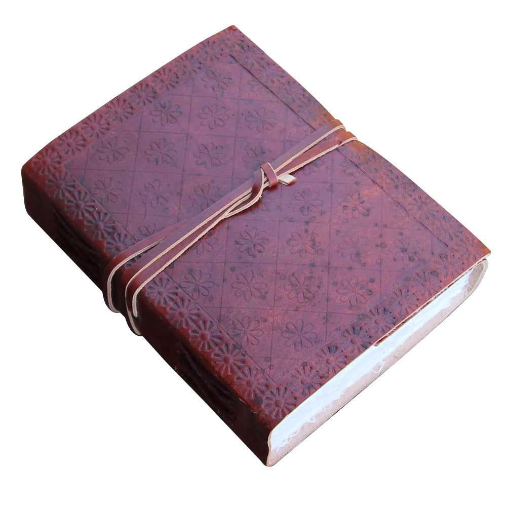 Medieval Renaissance Flower Leather Handmade Diary