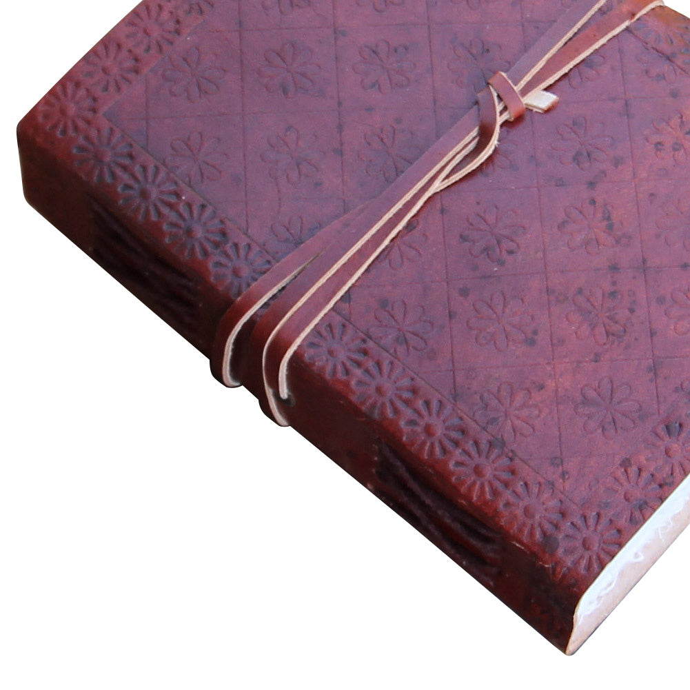 Medieval Renaissance Flower Leather Handmade Diary