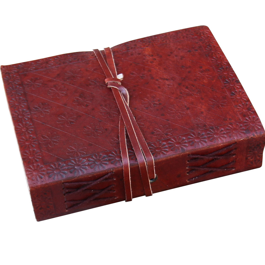 Medieval Renaissance Flower Leather Handmade Diary