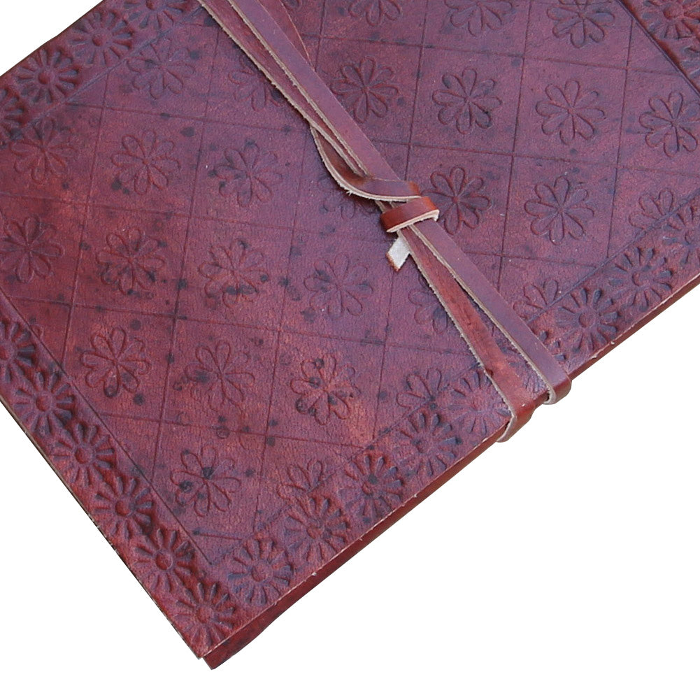 Medieval Renaissance Flower Leather Handmade Diary