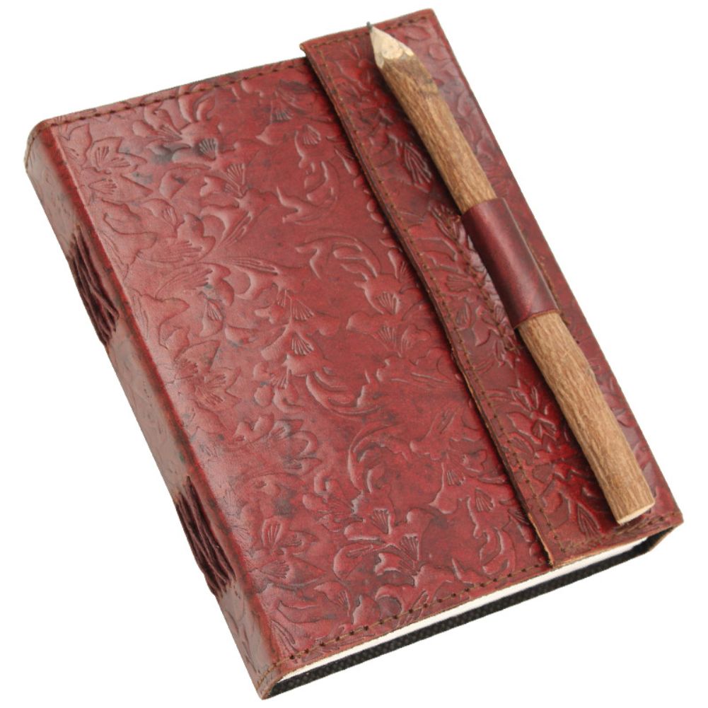 Steampunk Medieval Embossed Leather Journal & Pencil