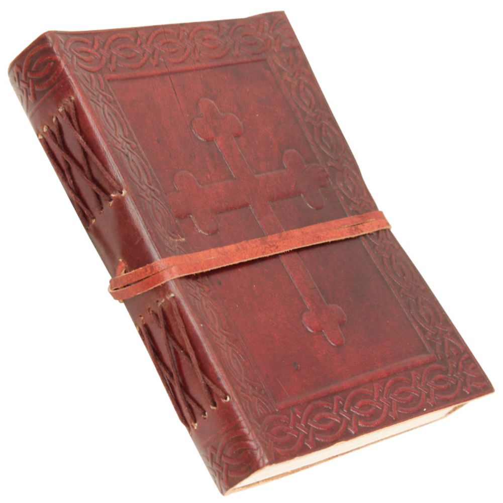 Angelic Celtic Cross Embossed Handmade Leather Journal